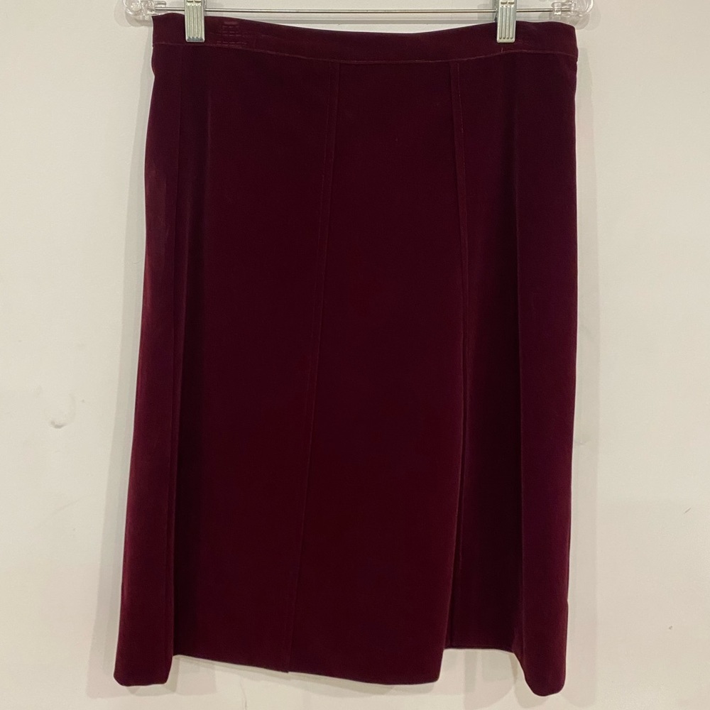 New Burgundy Velvet A-Line Skirt Size 6